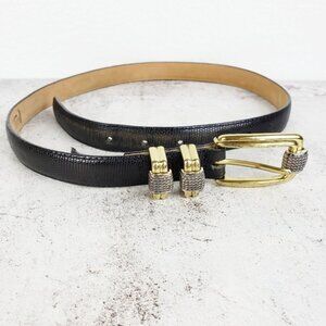 Vintage Brighton Classics Skinny Leather Belt Black size 30/ M